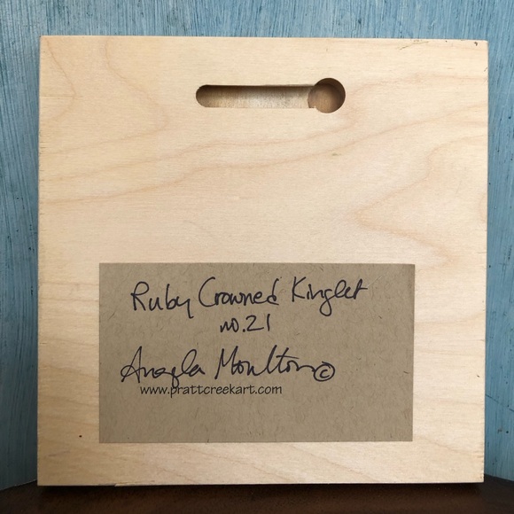 Original oil painting of a precious little bird on A-grade composite wood - Picture 5 of 8